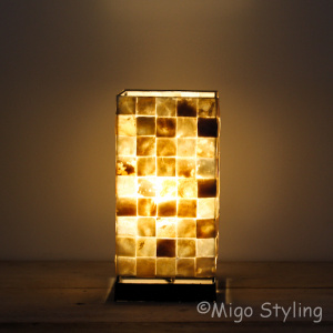 Tischleuchte Mosaik Muscheln 30 cm bronzefarben