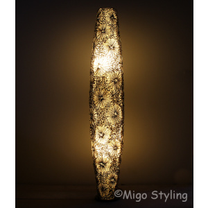 Vloerlamp Troca schelpen design 150 cm bruin