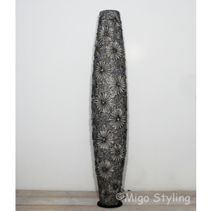 Vloerlamp Troca schelpen design 150 cm bruin