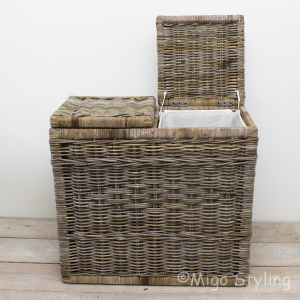 Duo wasmand grey rotan