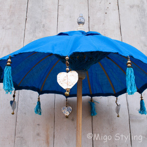 Tafelparasol uit Bali 60 cm blauw