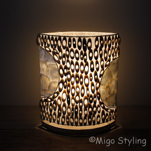 Tafellamp licht bamboe 30 cm