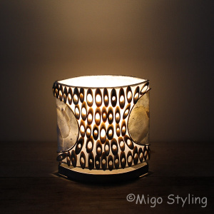 Tafellamp licht bamboe 20 cm