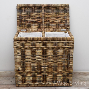 Wasmand duo met sorteervakken naturel /brown