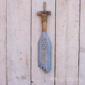 Houten peddel Beach Shack Blauw