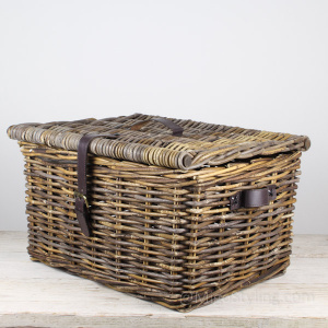 Bakfietsmand groot met deksel Brown