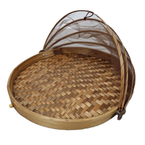 Vliegenmandje Bamboe naturel (l)