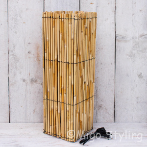 Bamboe tafellamp vierkant H 62cm