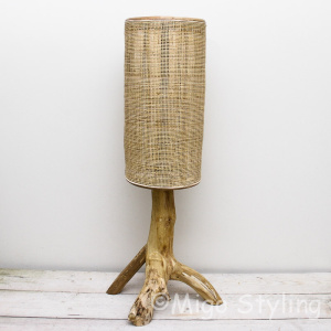 Boomstam vloerlamp met webbing 115cm