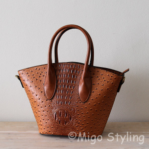 Croco tas Ibiza Camel met hengsel