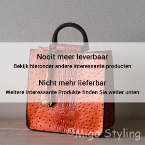 Croco tas Oranje met houten handvaten