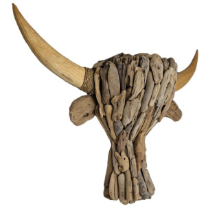 Driftwood kop buffel L drijfhout 