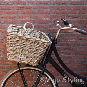 Fietsmand groot grey rotan