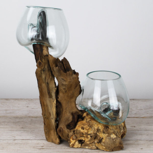 Tropfenvase aus Holz