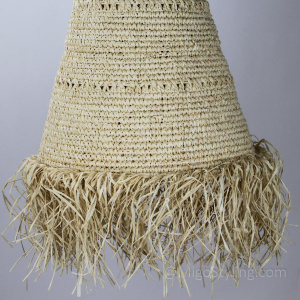Hängelampe Wayan mit Raffia Bast Rand