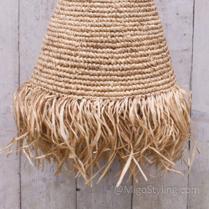Hanglamp Wayan met raffia rand