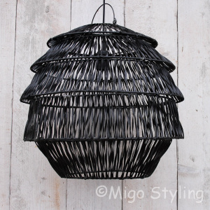 Hanglamp Bali zwart middel
