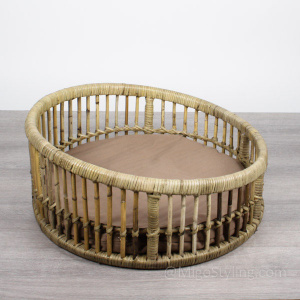 Hondenmand rond met spijlen