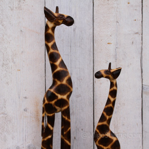 Houten giraffe set van massief hout