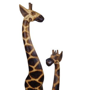 Houten giraffe set van massief hout