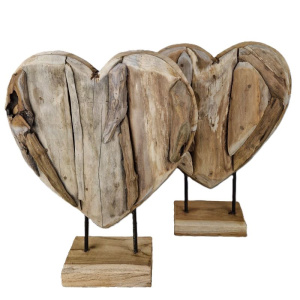 Houten hart groot op standaard