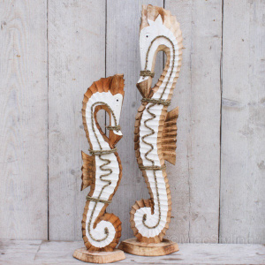 Houten zeepaard naturel  H 60/80cm