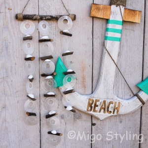 Houten Anker Beach terquoise pakket 