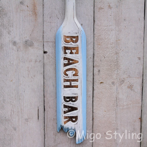 Houten peddel Beach Bar blauw