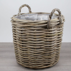 Holzkorb grobes Rattan rund M