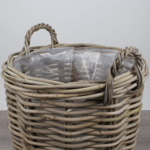 Holzkorb grobes Rattan rund M