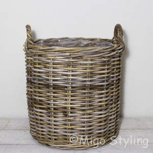 Houtmand plantenmand rond M