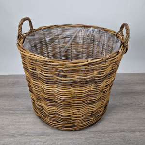 Houtmand Plantenmand  Brown rond op wielen M