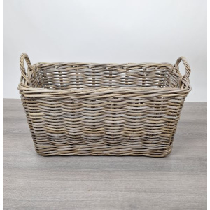 Houtmand (S) op wielen rechthoek grey rotan