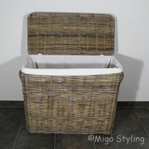 Wasmand hoog  grey rotan