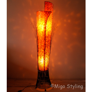Vloerlamp Capizschelpen oranje