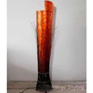 Vloerlamp Capizschelpen oranje