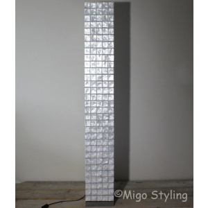 Vloerlamp Parelmoer schelpen vierkantjes 170 cm
