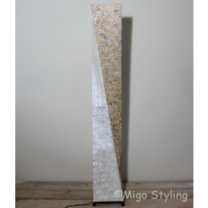 Vloerlamp Twist capizschelp 150 cm licht bamboe