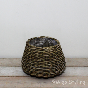 Plantenmand bol klein model grey rotan