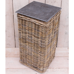 Rotan zuil antique grey
