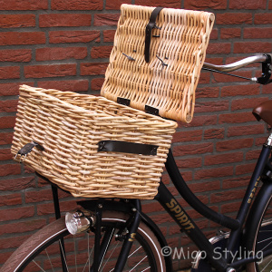 Bakfietsmand middel met deksel natural