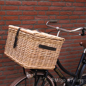 Bakfietsmand groot met deksel natural