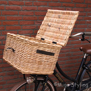 Bakfietsmand groot met deksel natural