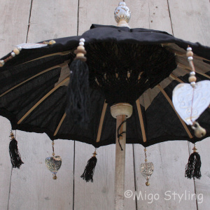 Tafelparasol uit Bali 60 cm zwart