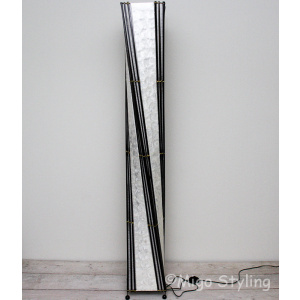 Vloerlamp Twist capizschelp 170 cm zwart wit