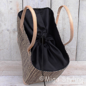Jute tas in naturel en zwart