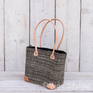 Jute tas in naturel en zwart s
