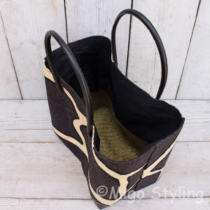 Jute tas met zwarte vlekken 