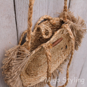Jute schoudertas rond - Roundie bag 