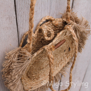 Jute schoudertas rond - Roundie bag 